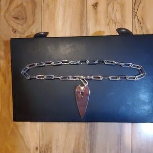 20" Stainless steel large heart necklace